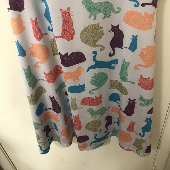 Cowcow multi color cat print scoop neck dress 2XL - Picture 6 of 10